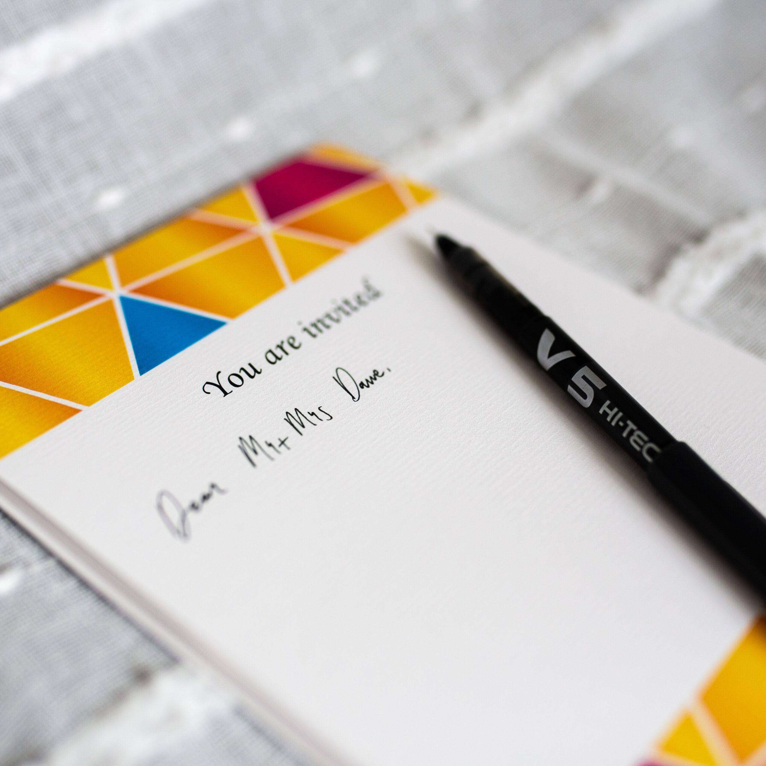 Beautiful printed invitations, invitation printing from abc service in tavistock, devon. Covering plymouth, okehampton, devon and cornwall