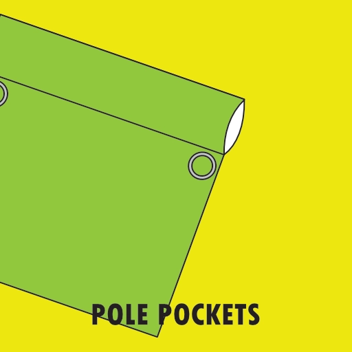 Pvc Banners 3 Pole pockets for pvc banner printing and mesh banner printing